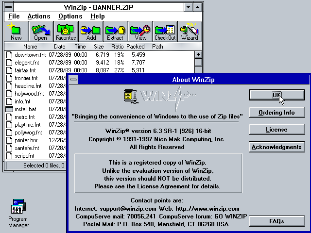 Winzip 6.3